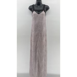 BCBGENERATION Women's Light Pink-Black Square-Print Cutout Maxi Dress SZ XXS